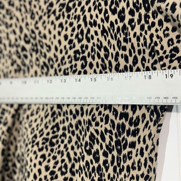 Vintage Leopard Print Silk Blend Knit Top Anna Gray L 90s Animal Print Mob Wife - Picture 4 of 8